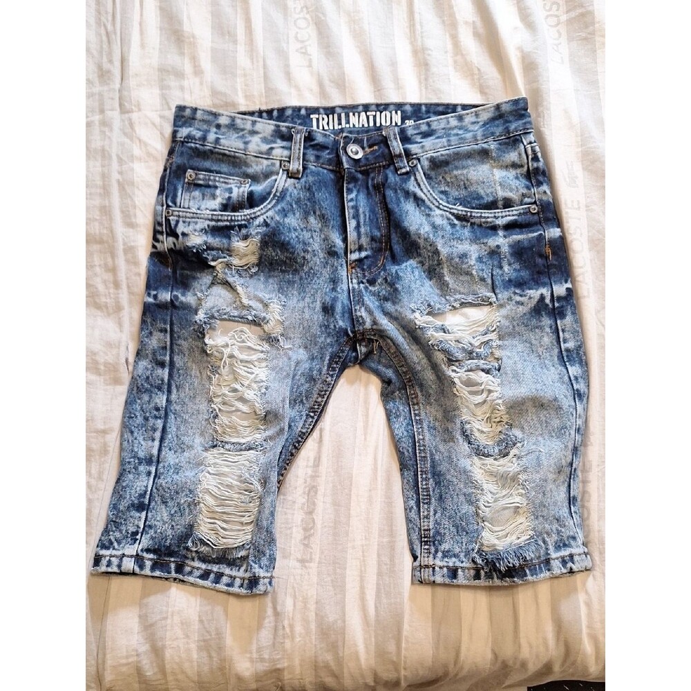 Distressed Blue Denim Men’s Shorts